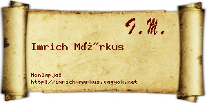 Imrich Márkus névjegykártya